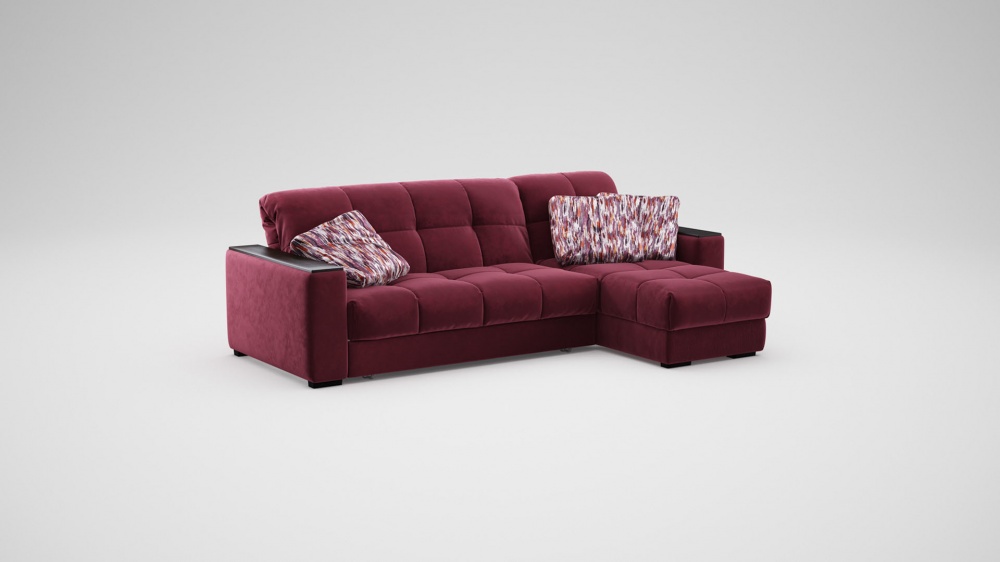 Диван угловой аккордеон 143х215 MOON 107 #1 (подлокотники-столешницы)