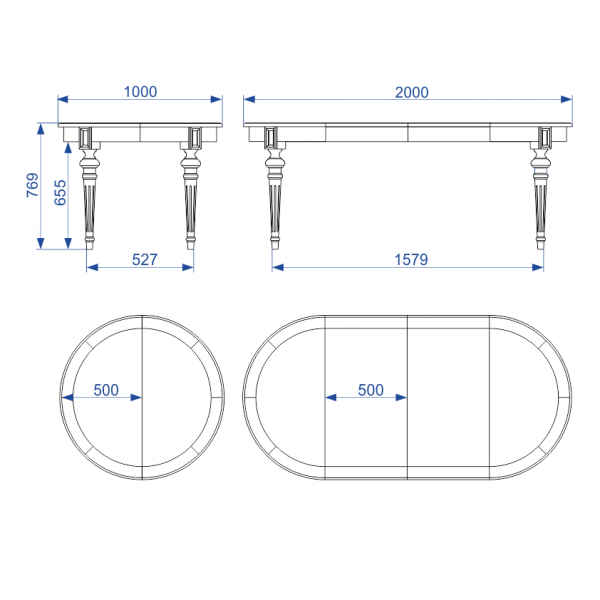 Раздвижные обеденные столы
