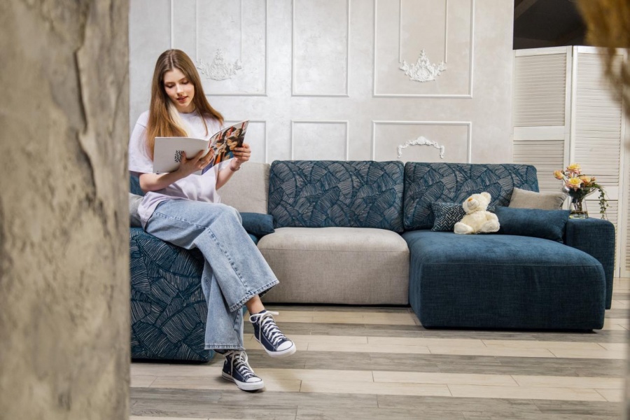 Диван "Моллис" угловой с оттоманкой