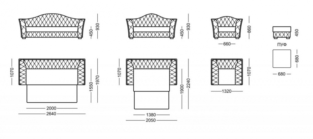 Прямой диван Франческа