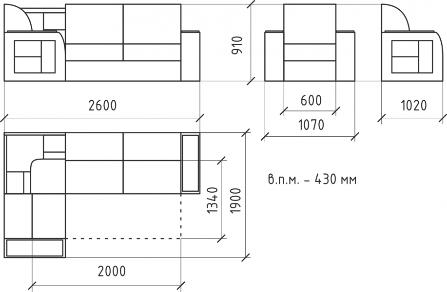 Угловой диван Сапфир-2