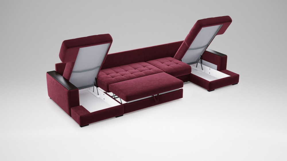 Диван угловой дельфин MOON 107 с подлокотниками-столешницами