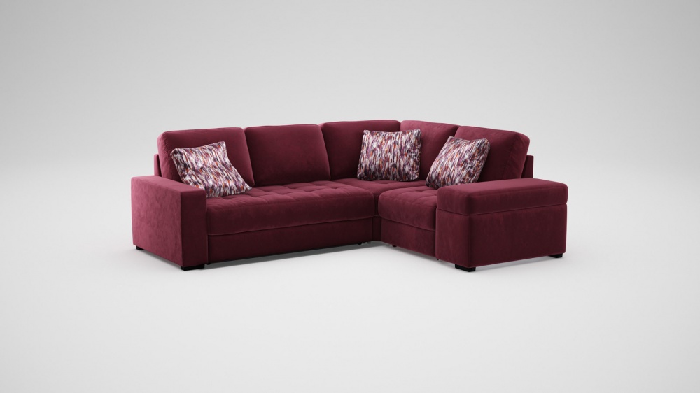 Диван угловой дельфин MOON 107 #2 с мягким подлокотником