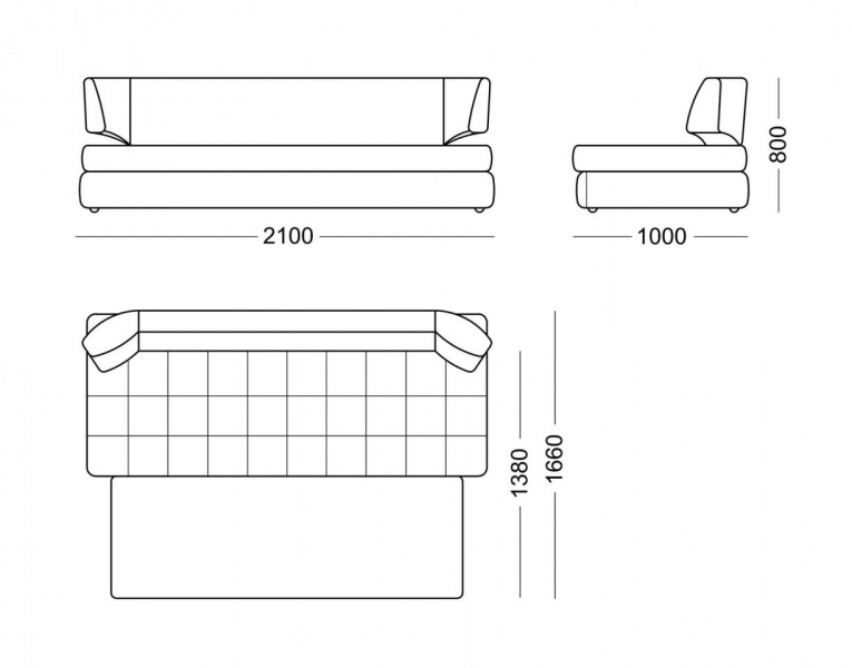Прямой диван Бруно