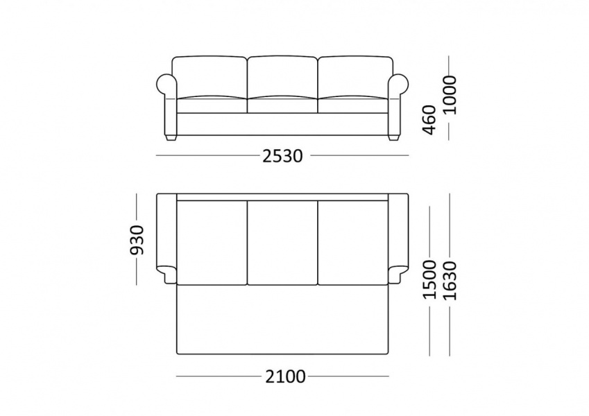Прямой диван Амели