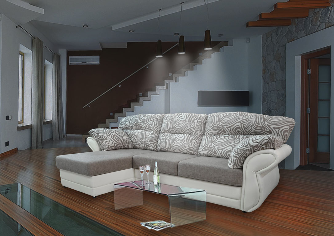 Угловой диван Комфорт с оттоманкой Угловой диван Комфорт с оттоманкой